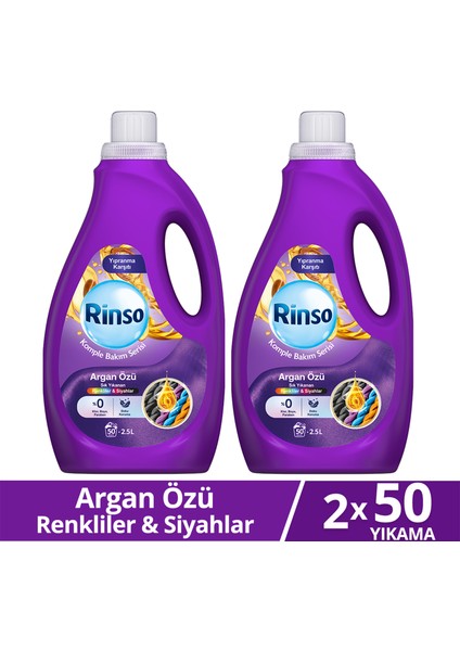 Sıvı Çamaşır Deterjanı Komple Bakım Serisi Argan Özü Renkliler ve Siyahlar Için 2.5 L X2