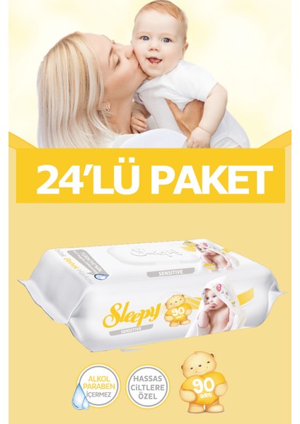 Sensitive Bebek Islak Mendil 24'lü Paket 24 x 90