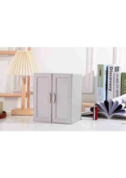 Dışı Deri Içi Kadife 5 Çekmeceli Takı Bijuteri Mücevher Kutusu Organizer Düzenleyici Gri Ithal Ürün fırsatları