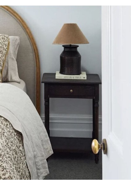 Denze Tek Çekmeceli Klasik Siyah Komodin – Masif fiyatları