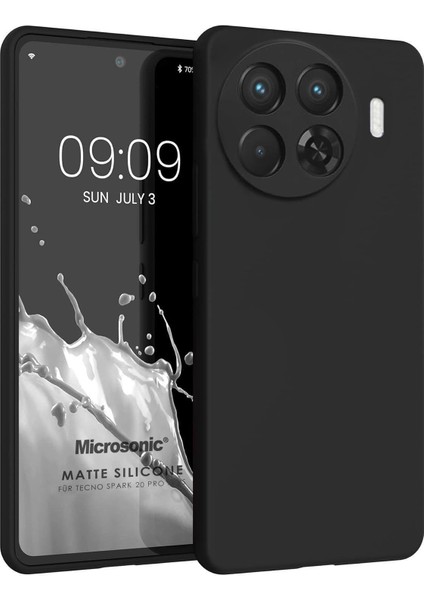 Matte Silicone Tecno Spark 20 Pro Plus Kılıf Siyah