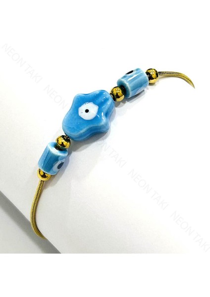 Mavi Boncuklu, Paslanmaz Çelik Halhal 2, Altın Renk