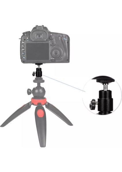 360° Döner Mafsallı Vida Adaptörü - 1/4" Bağlantı Uyumlu Tripod ve Monopod Aksesuarı, Kamera, Akıllı Telefon, Gopro, Mikrofon, LED Işık, Video Monitör ile Uyumlu Montaj Parçası fiyatları