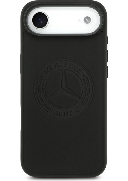 iPhone 17 Air Kılıf Mercedes Benz Lisanslı M-Safe Şarj Hakiki Deri Nostaljik Yıldız Dizayn Siyah modelleri