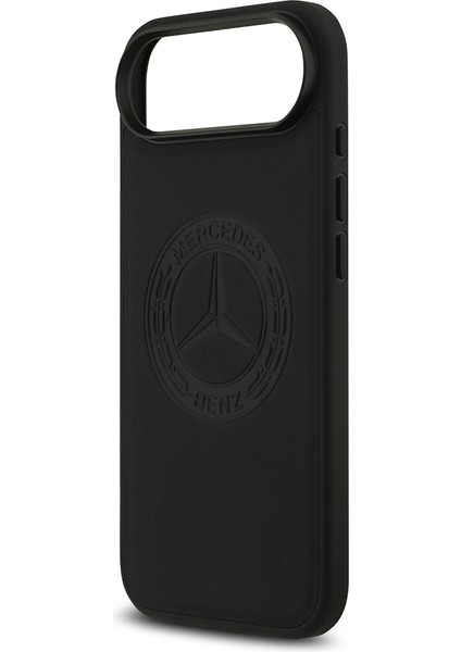 iPhone 17 Air Kılıf Mercedes Benz Lisanslı M-Safe Şarj Hakiki Deri Nostaljik Yıldız Dizayn Siyah