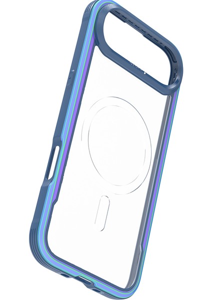 iPhone 17 Air Uyumlu Kılıf M-Safe Şarjlı Airbagli Raptic Shield Serisi Şeffaf Kapak Colorful