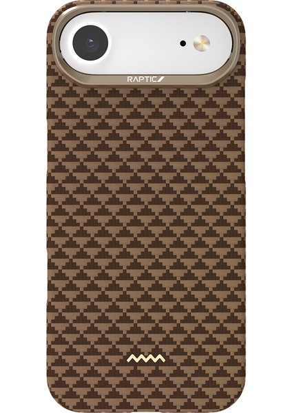 iPhone 17 Air Uyumlu Kılıf M-Safe Şarj Özellikli Raptic Aramid Skin Origin Serisi Kapak Kahverengi