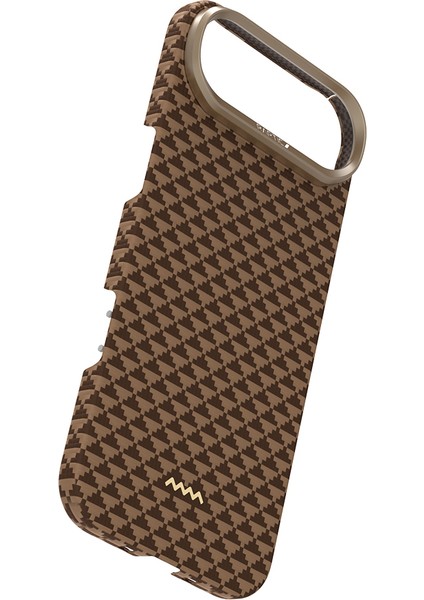 iPhone 17 Air Uyumlu Kılıf M-Safe Şarj Özellikli Raptic Aramid Skin Origin Serisi Kapak Kahverengi