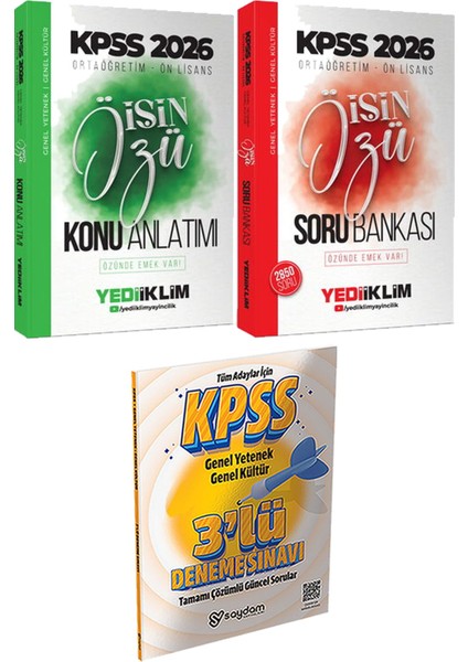 Kpss 2026 Ortaöğretim Ön Lisans Işin Özü Konu ve Soru - 3 Deneme