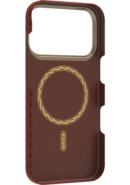 iPhone 17 Pro Uyumlu Kılıf M-Safe Şarj Özellikli Raptic Aramid Skin Origin Serisi Kapak Kırmızı modelleri