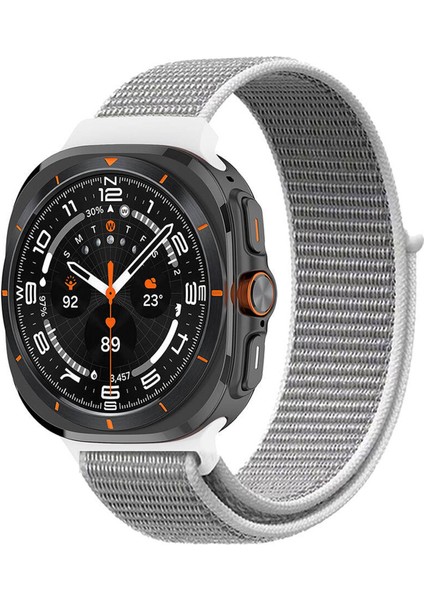 Samsung Galaxy Watch Ultra 2025 Hasırlı Kordon Woven Sport Loop Beyaz