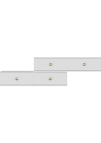 TDA1203B- Zuzu 2li Duvara Montaj Tv Stand 120CM+120CM Beyaz indirimleri