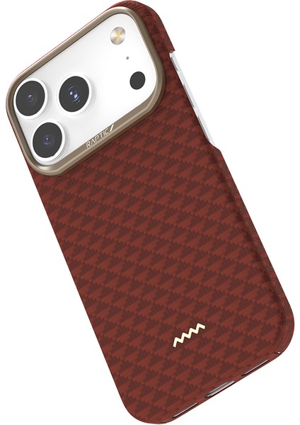 iPhone 17 Pro Max Uyumlu Kılıf M-Safe Şarj Özellikli Raptic Aramid Skin Origin Serisi Kapak Kırmızı modelleri