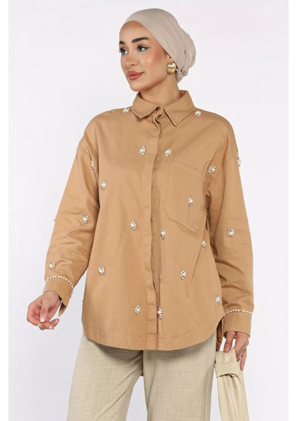 Taş Detaylı Gabardin Gömlek Tunik P-00017963 fiyatları