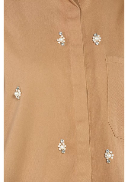 Taş Detaylı Gabardin Gömlek Tunik P-00017963 indirimleri