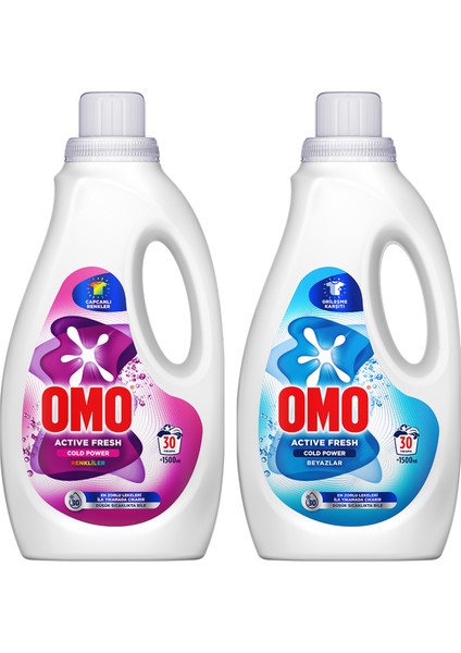 Active Fresh Cold Power Beyazlar Sıvı Deterjan 1500ML X1 + Omo Renkliler Sıvı Deterjan 1500ML X1 fiyatları