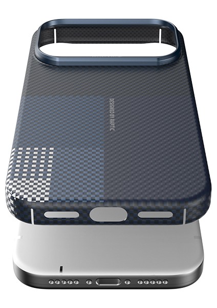 iPhone 17 Pro Uyumlu Kılıf M-Safe Şarj Özellikli Raptic Aramid Skin Transform Serisi Kapak Mavi