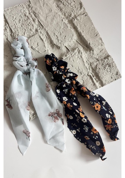 Fularlı Saç Tokası 2'li Paket