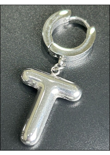 T Harfi, Balon Formlu, Paslanmaz Çelik Küpe 299, Gümüş Renk fırsatları