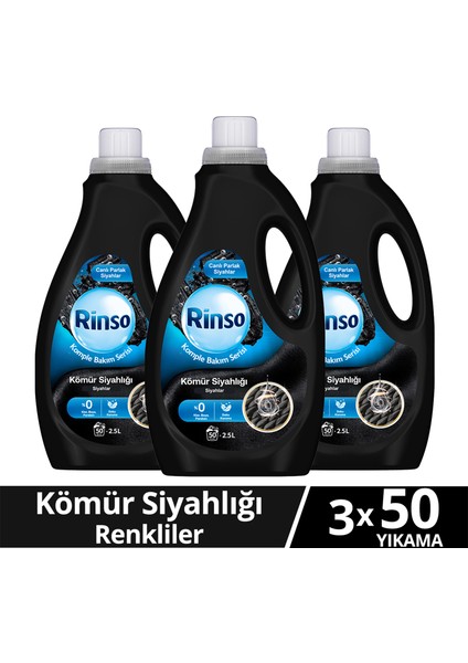 Sıvı Çamaşır Deterjanı Komple Bakım Serisi Kömür Siyahlığı Siyahlar 2.5 L X3