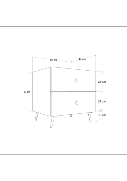 Travia 2 Çekmeceli Komodin - Bej / Traverten - 42X45X50 cm fırsatları