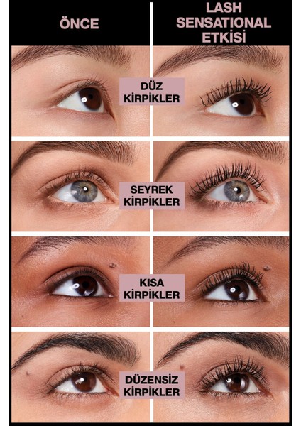 Maybelline New York Lash Sensational Yelpaze Etkili Intense Black Maskara - Ekstra Siyah fiyatları