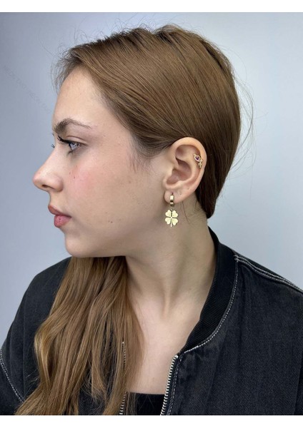 Yonca Sallantılı, Paslanmaz Çelik Küpe 347, Altın Renk fiyatları