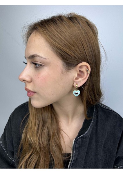 Xxx Kalp Ve Nazer Figürlü, Sallantılı, Paslanmaz Çelik Küpe 154, Altın Renk fiyatları