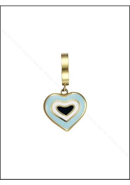 Xxx Kalp Ve Nazer Figürlü, Sallantılı, Paslanmaz Çelik Küpe 154, Altın Renk modelleri