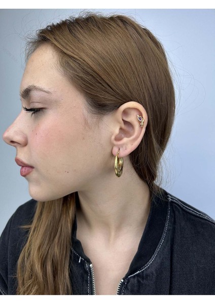 Xxx Ezme Yassı Halka Model, Paslanmaz Çelik Küpe 268, Altın Renk fiyatları