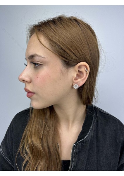 Küpe, Zirkon Taşlı, Kararmayan Paslanmaz Çelik, Baget Model, Pembe (Rose) Renk, Model253 fiyatları