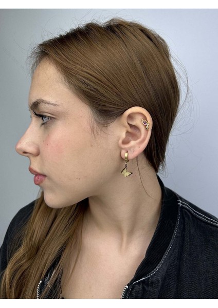 Kelebek Sallantılı, Paslanmaz Çelik Küpe 53, Altın Renk fiyatları