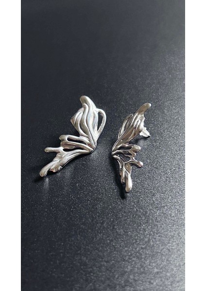 Kelebek Formunda Paslanmaz Çelik Küpe 646, Gümüş Renk modelleri