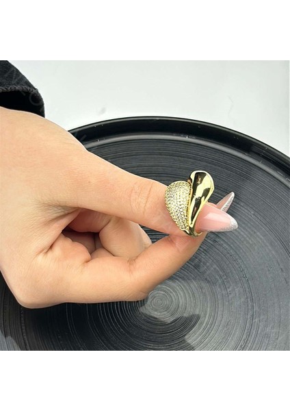 Zirkon Taşlı, Yüzük 136, Altın Renk, Ayarlanabilir fiyatları