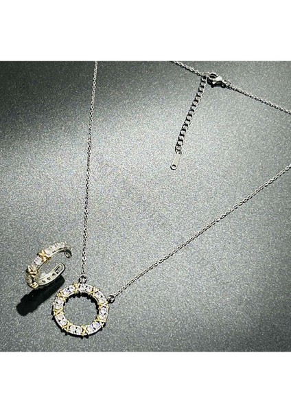 Xo Figürlü, Kolye Ve Yüzük Seti 34, Kasa Gümüş Renk, Figür Altın Renk modelleri