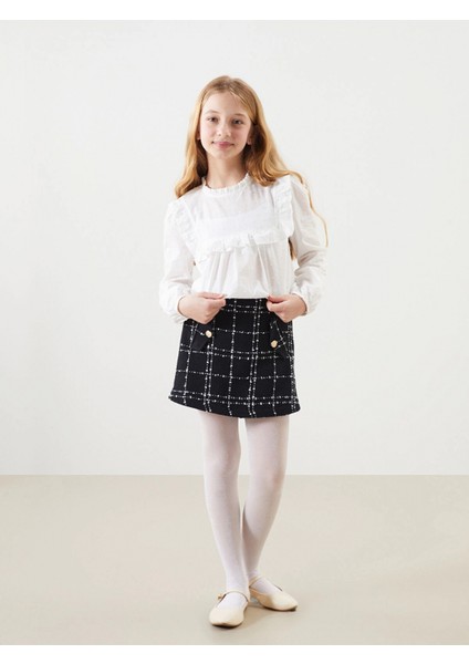 Lcw Kids Ekru Bisiklet Yaka Dokulu Kız Çocuk Bluz fiyatları