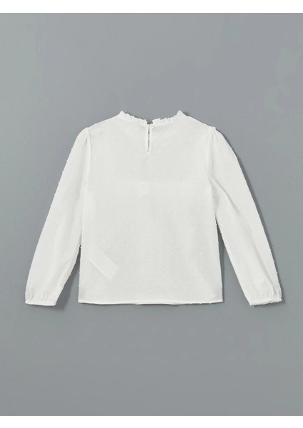Lcw Kids Ekru Bisiklet Yaka Dokulu Kız Çocuk Bluz fırsatları