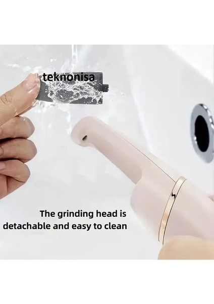 USB Şarj Edilebilir Elektrikli Ayak Pedikür Aleti Şık Beyaz Altın Vurgularla, Pürüzsüz Ayak Rulo B fırsatları