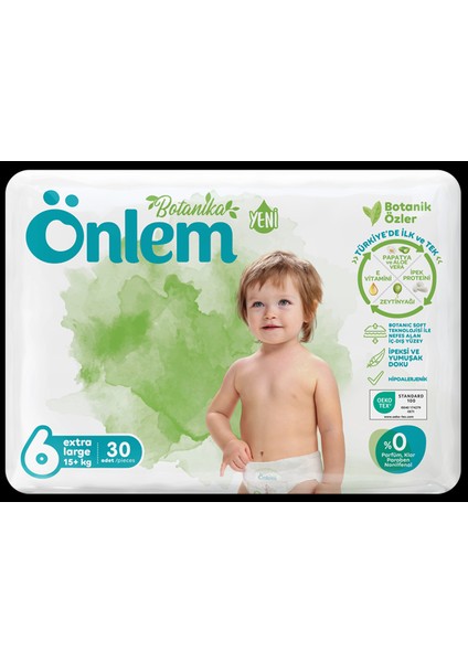 Botanika Bebek Bezi Ikili Jumbo Paket Extra Large 30 Adet (16+ Kg)