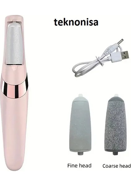 USB Şarj Edilebilir Elektrikli Ayak Pedikür Aleti Şık Beyaz Altın Vurgularla, Pürüzsüz Ayak Rulo B indirimleri