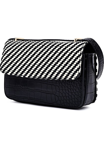 Kadın Siyah Uzun Askılı Baskılı Çapraz Çanta 25ABD243214 indirimleri