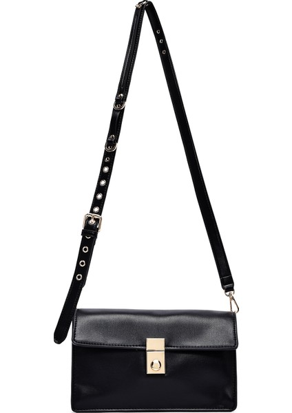 Kadın Siyah Uzun Askılı Çapraz Çanta 25ABD244018