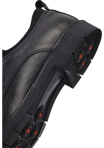 Erkek Siyah Bağcıklı Deri Casual Ayakkabı 25WFD7501FT