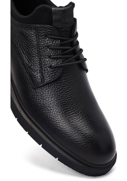 Erkek Siyah Bağcıklı Deri Casual Ayakkabı 25WFD7501FT