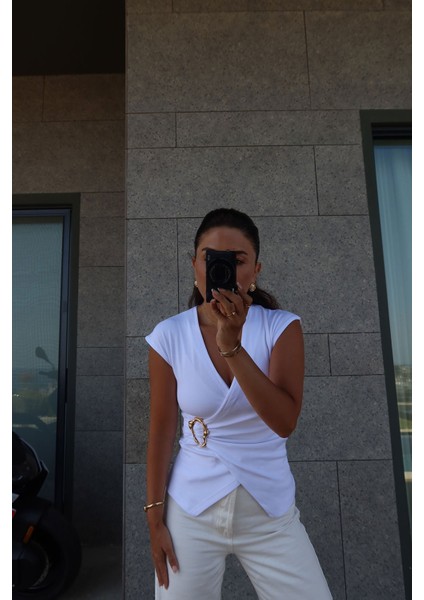 Kruvaze Tokalı Bluz