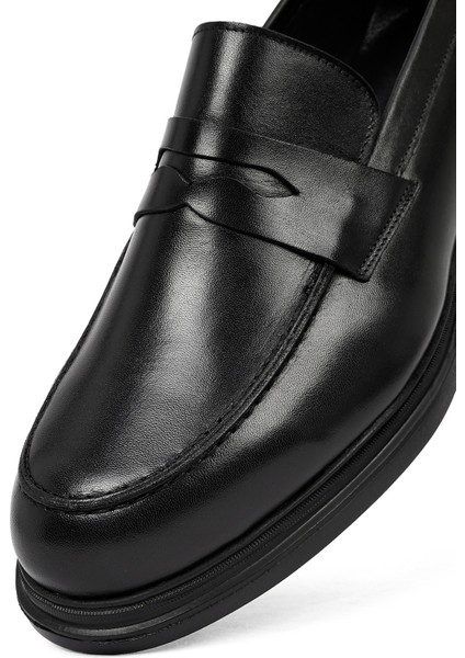 Erkek Siyah Deri Casual Loafer 25WFD760818