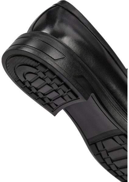 Erkek Siyah Deri Casual Loafer 25WFD760818