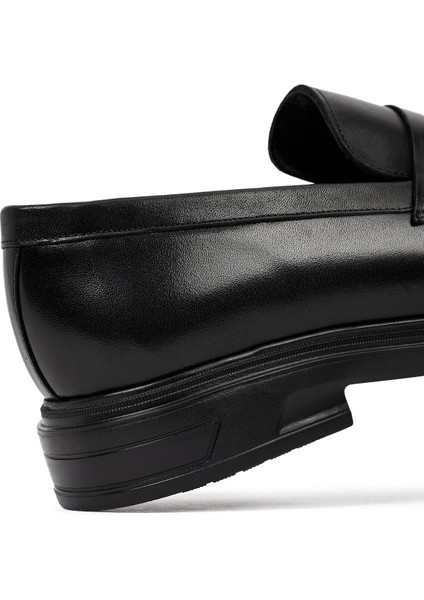 Erkek Siyah Deri Casual Loafer 25WFD760818