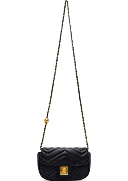 Kadın Siyah Uzun Askılı Kapitone Mini Çapraz Çanta 25ABD2430KP