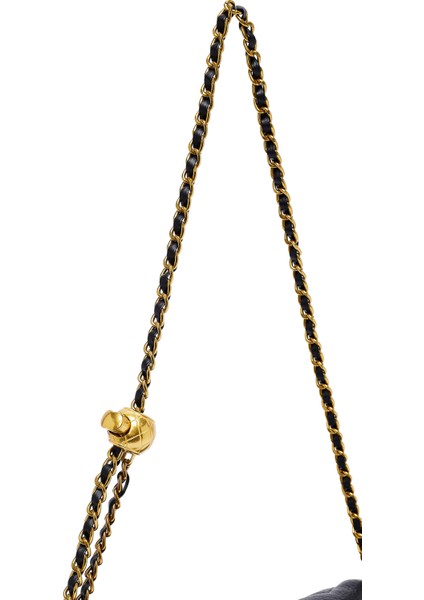 Kadın Siyah Uzun Askılı Kapitone Mini Çapraz Çanta 25ABD2430KP